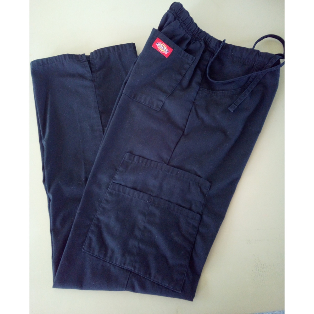 DICKIES Black Cargo Scrub Pants Wmn's Sz XS